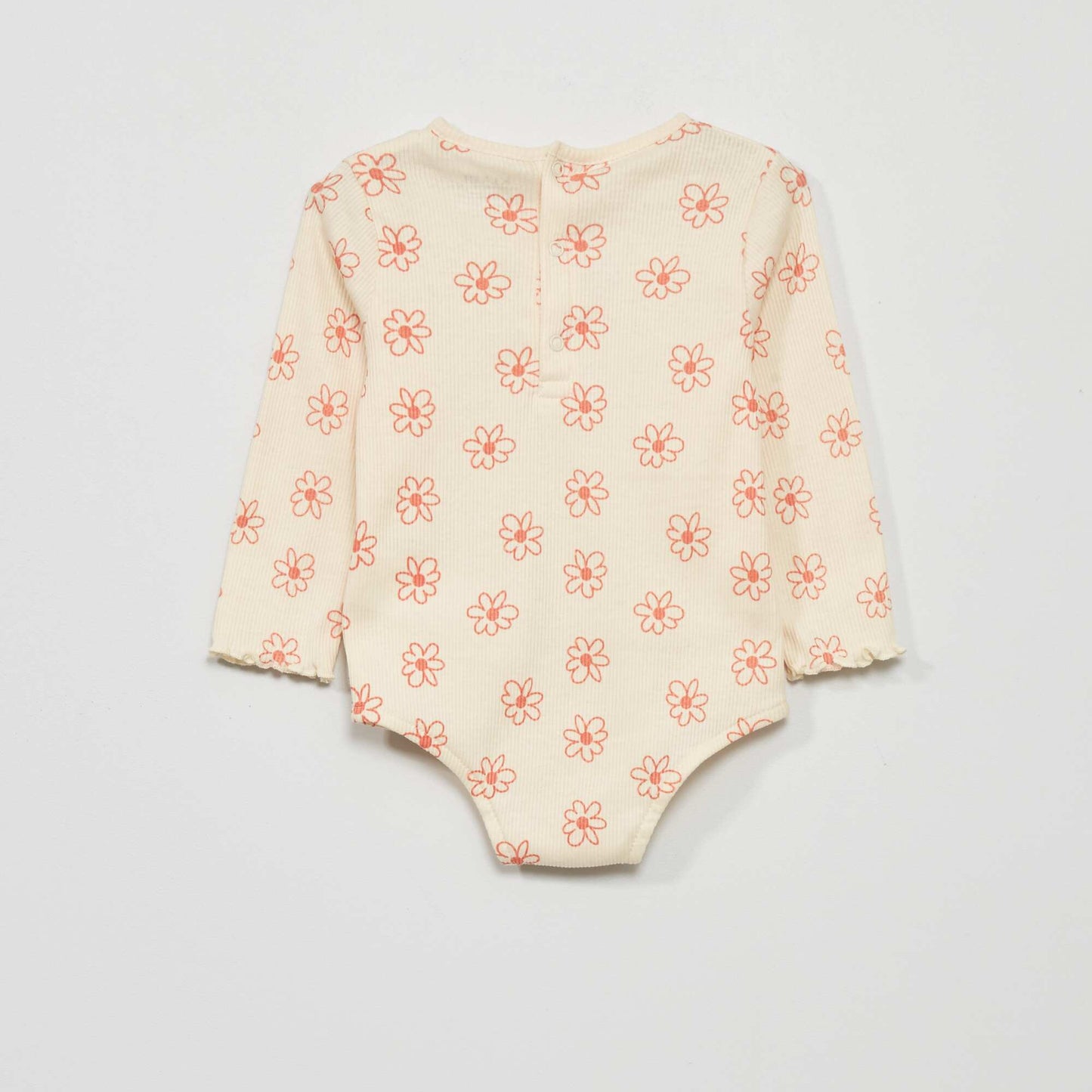 Long-sleeved ribbed bodysuit EGG FLOWER