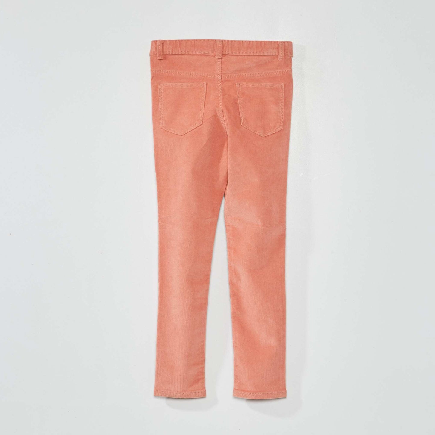 Plain velour skinny trousers pink