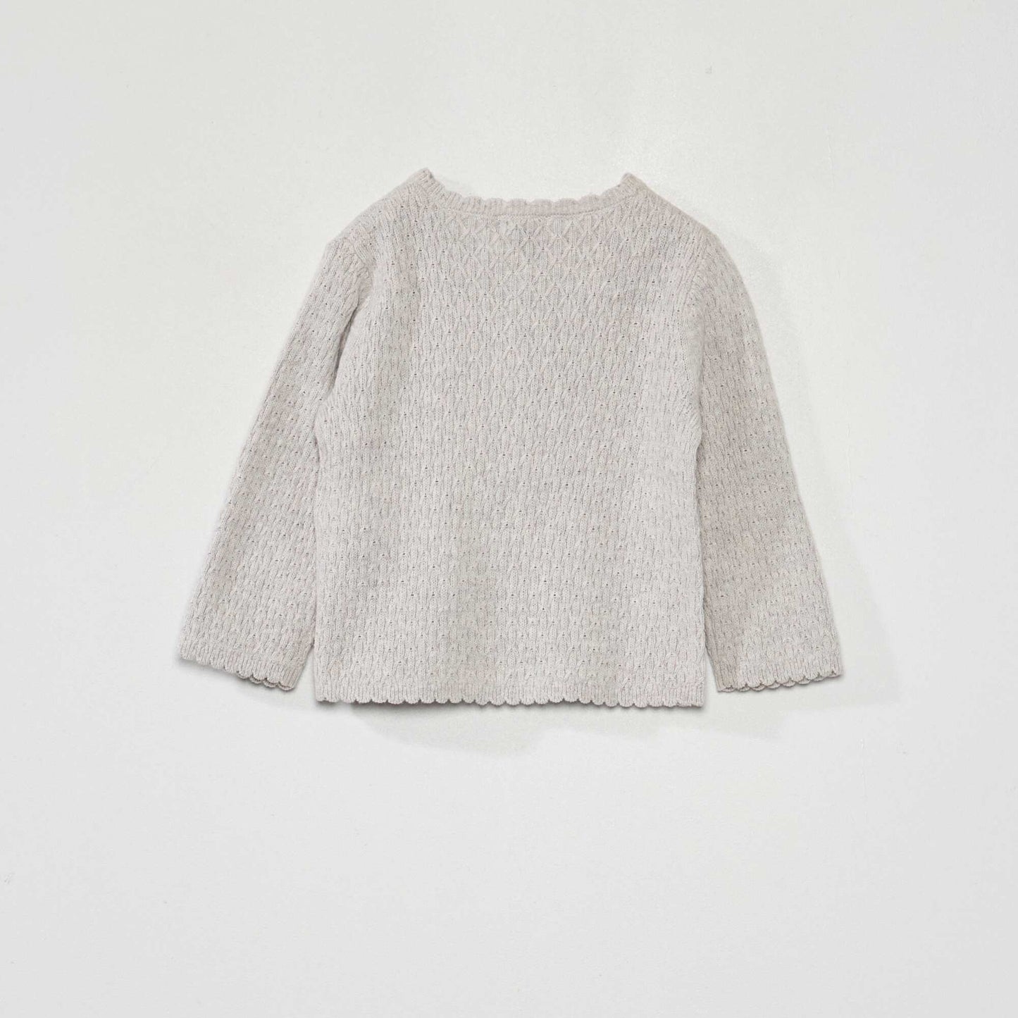 Decorative-knit cardigan BEIGE