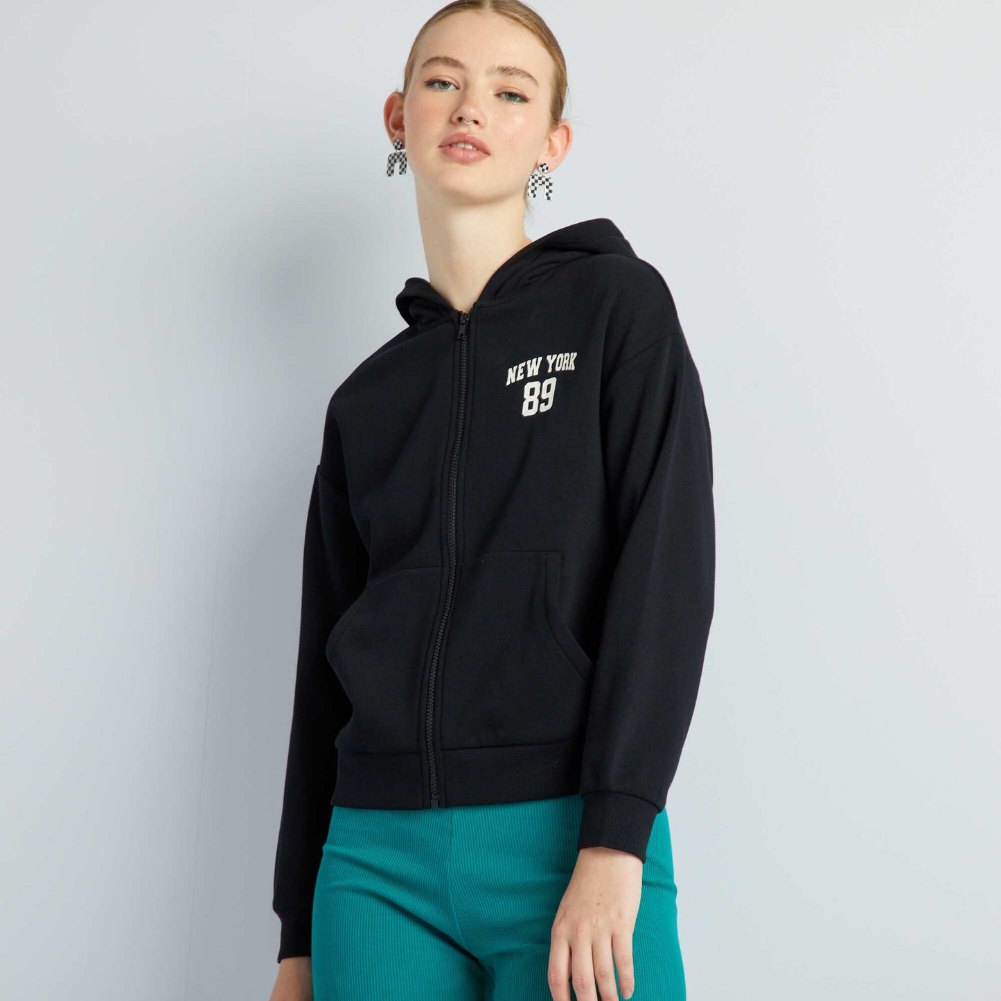 Sweatshirt fabric hoodie Black