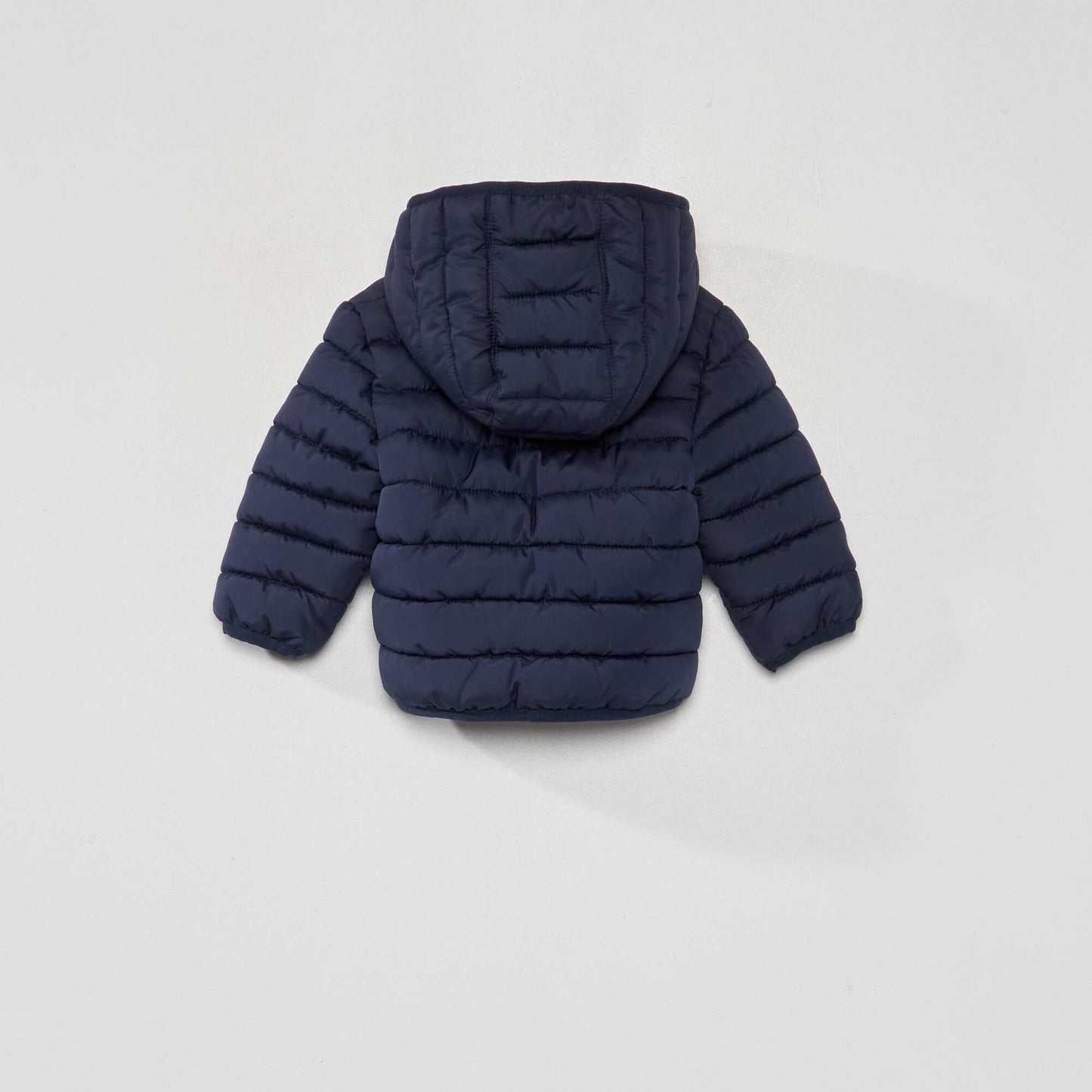 Block colour padded jacket blue