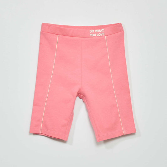 Cycling shorts with decorative lettering PINK