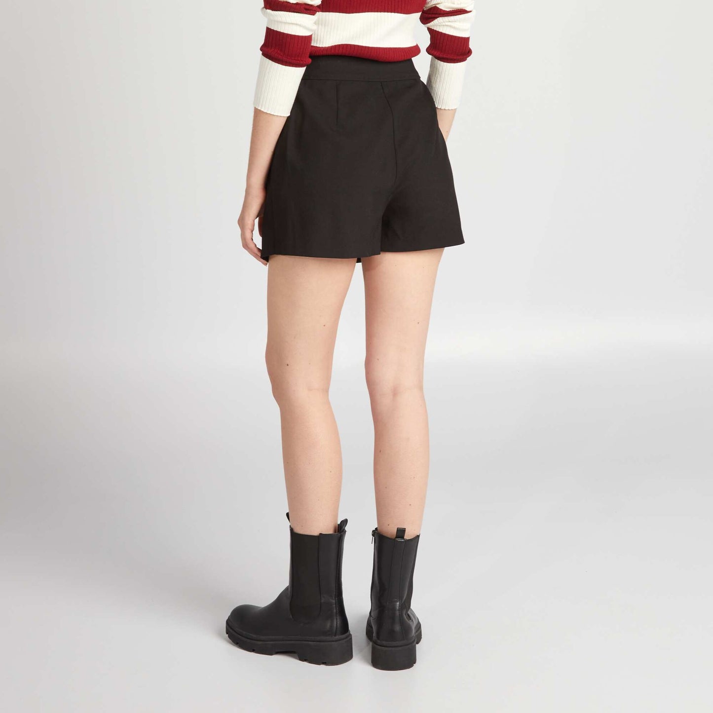 Striped skort Black