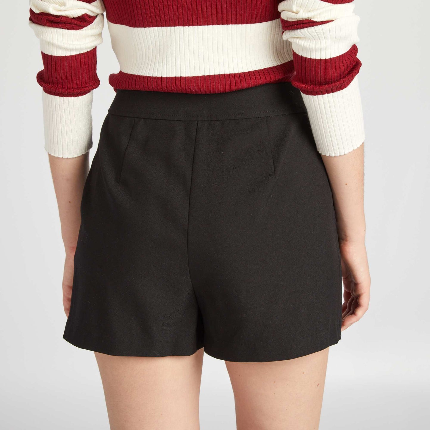 Striped skort Black