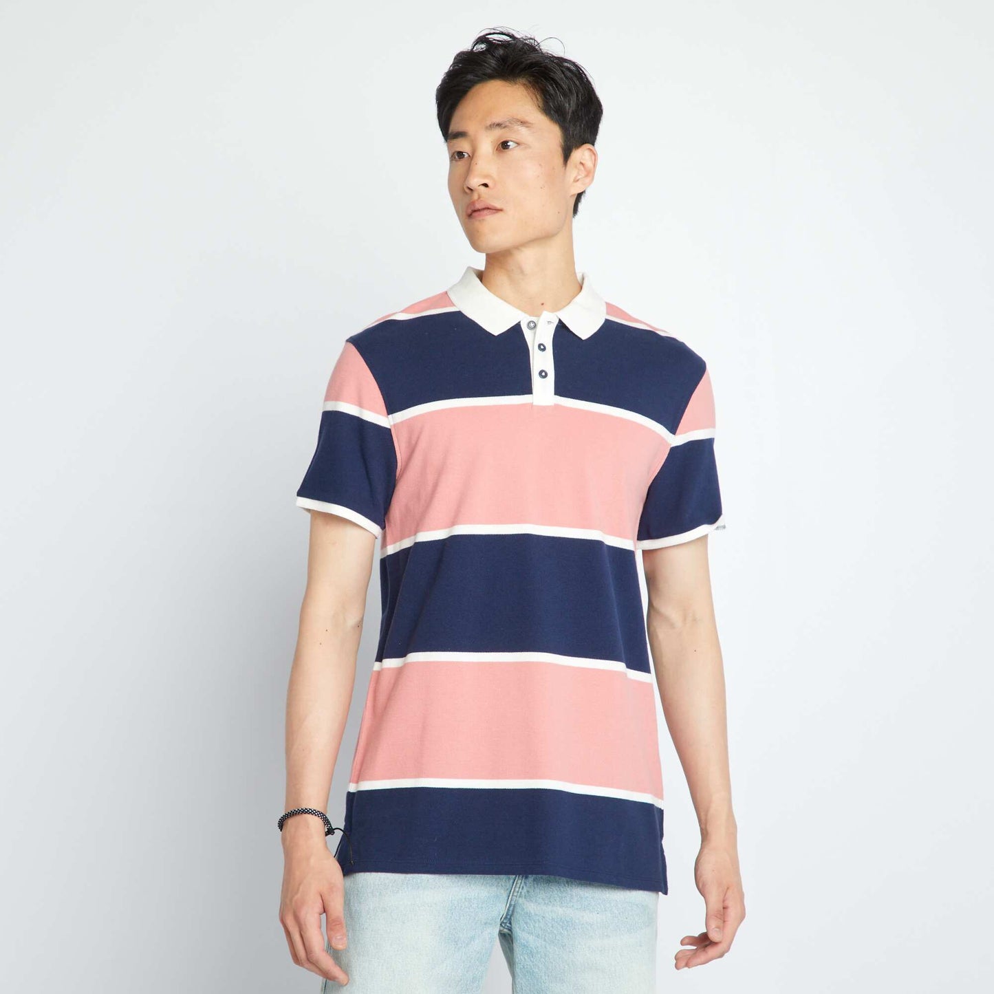 Striped cotton piqué polo shirt RAY ROSBLU