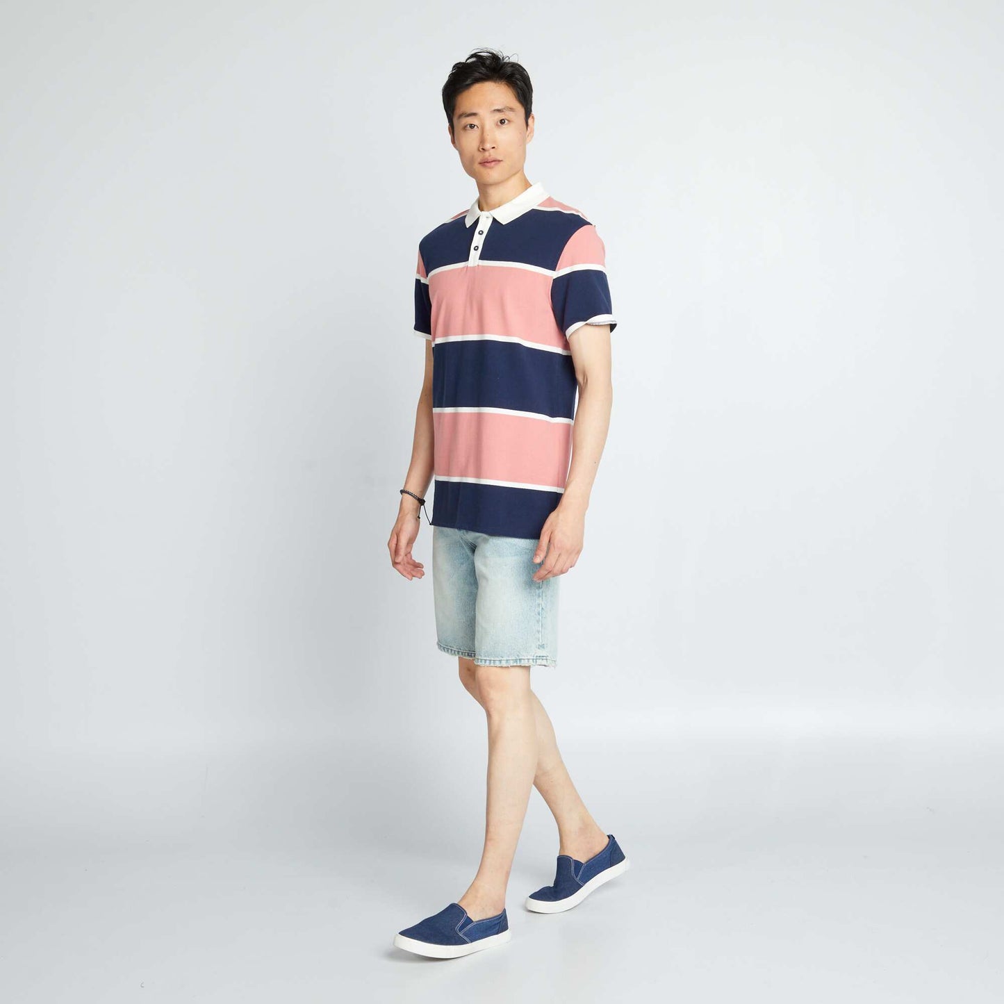 Striped cotton piqué polo shirt RAY ROSBLU