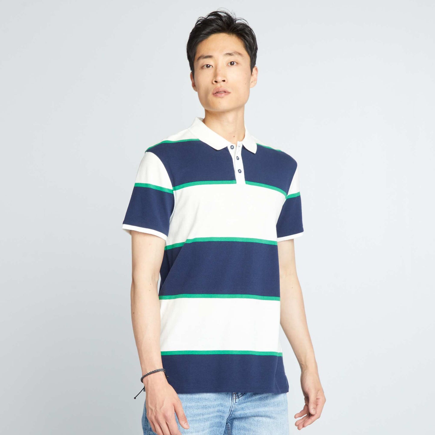 Striped cotton piqué polo shirt RAY SNOBLU