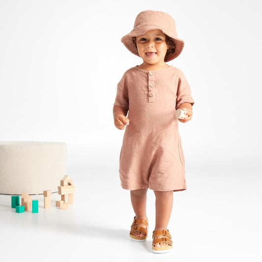 Romper and hat set - 2-piece set BROWN