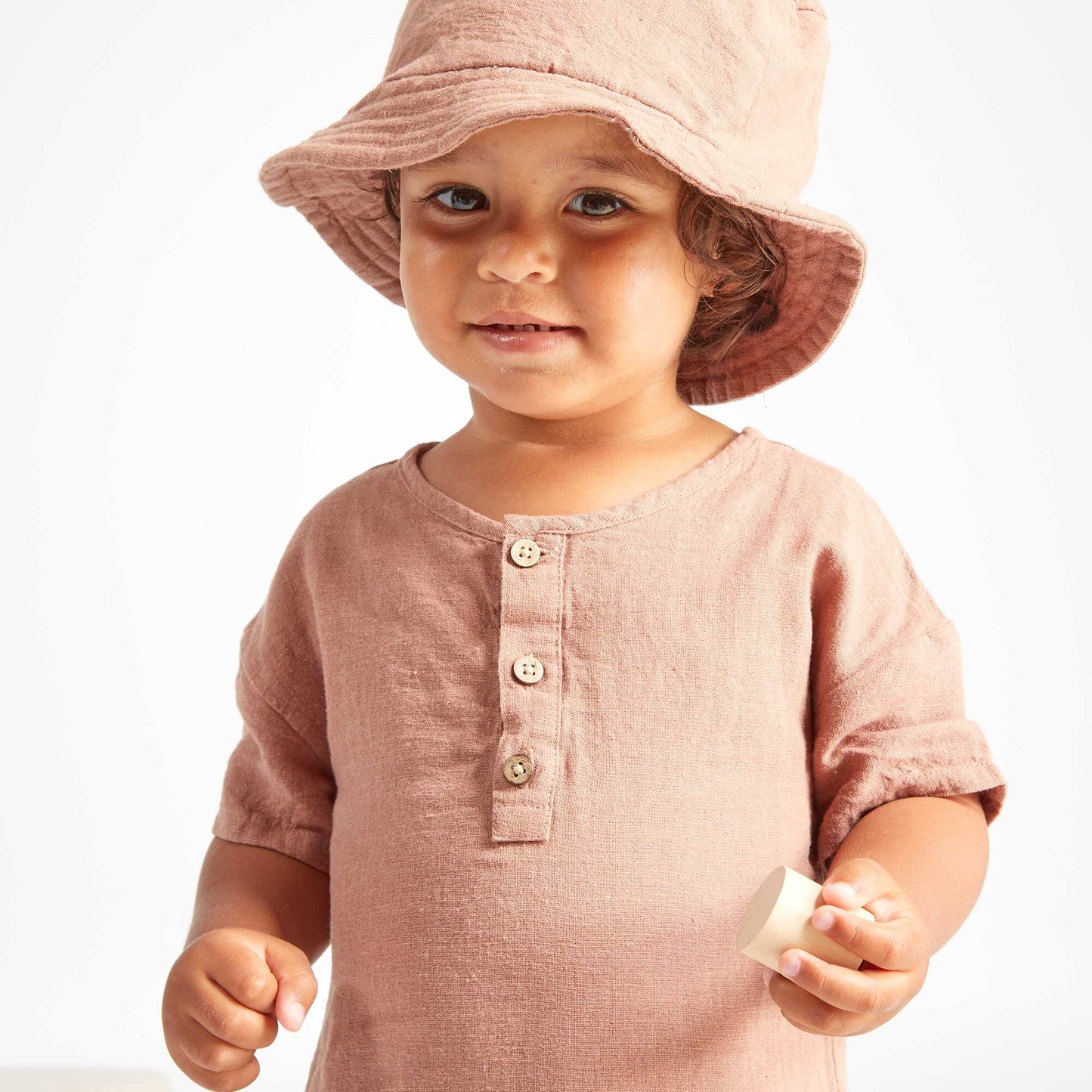 Romper and hat set - 2-piece set BROWN