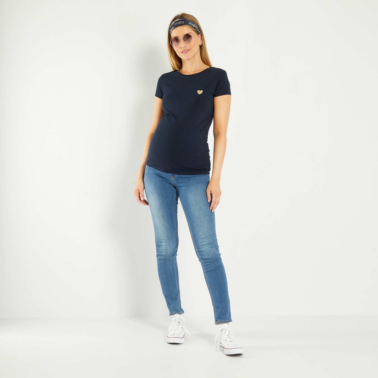 Straight cut maternity T-shirt BLUE