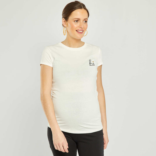 Straight cut maternity T-shirt WHITE