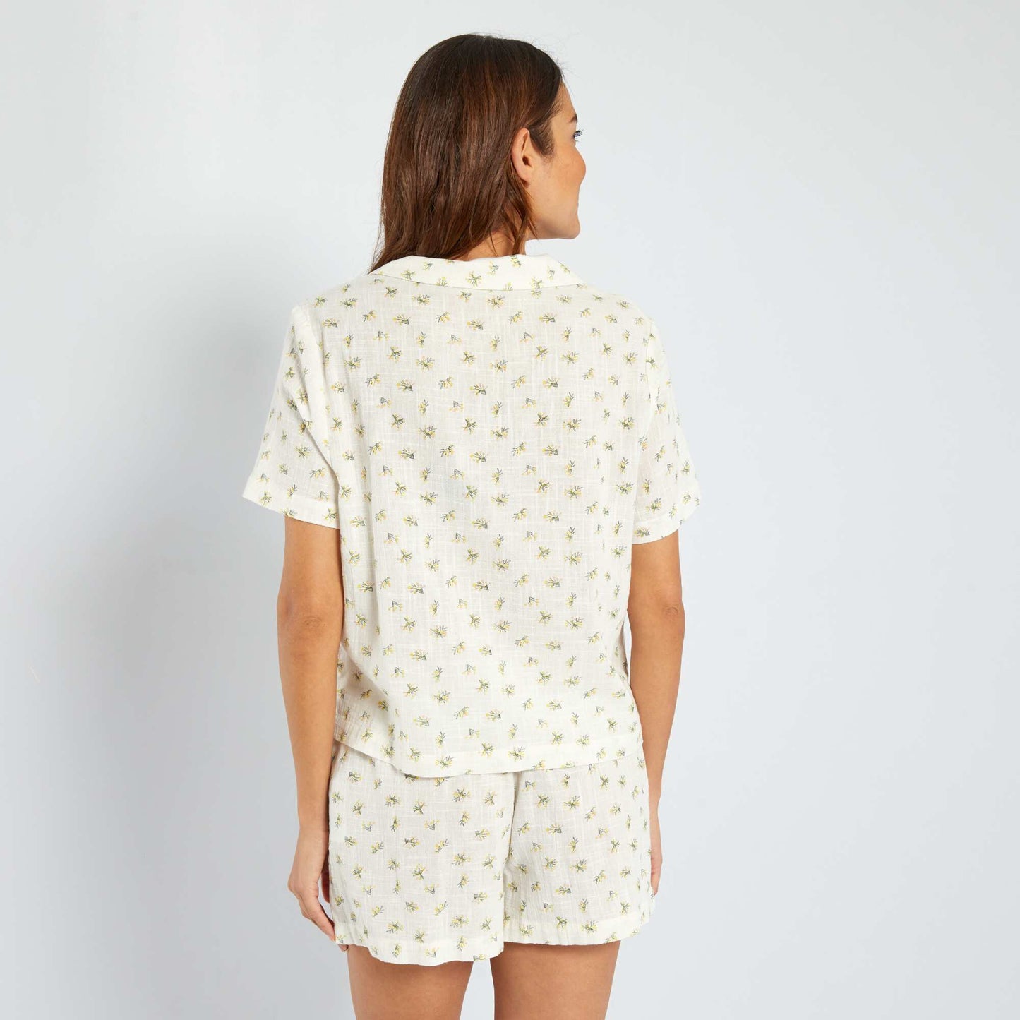 Short cotton gauze pyjamas WHITE