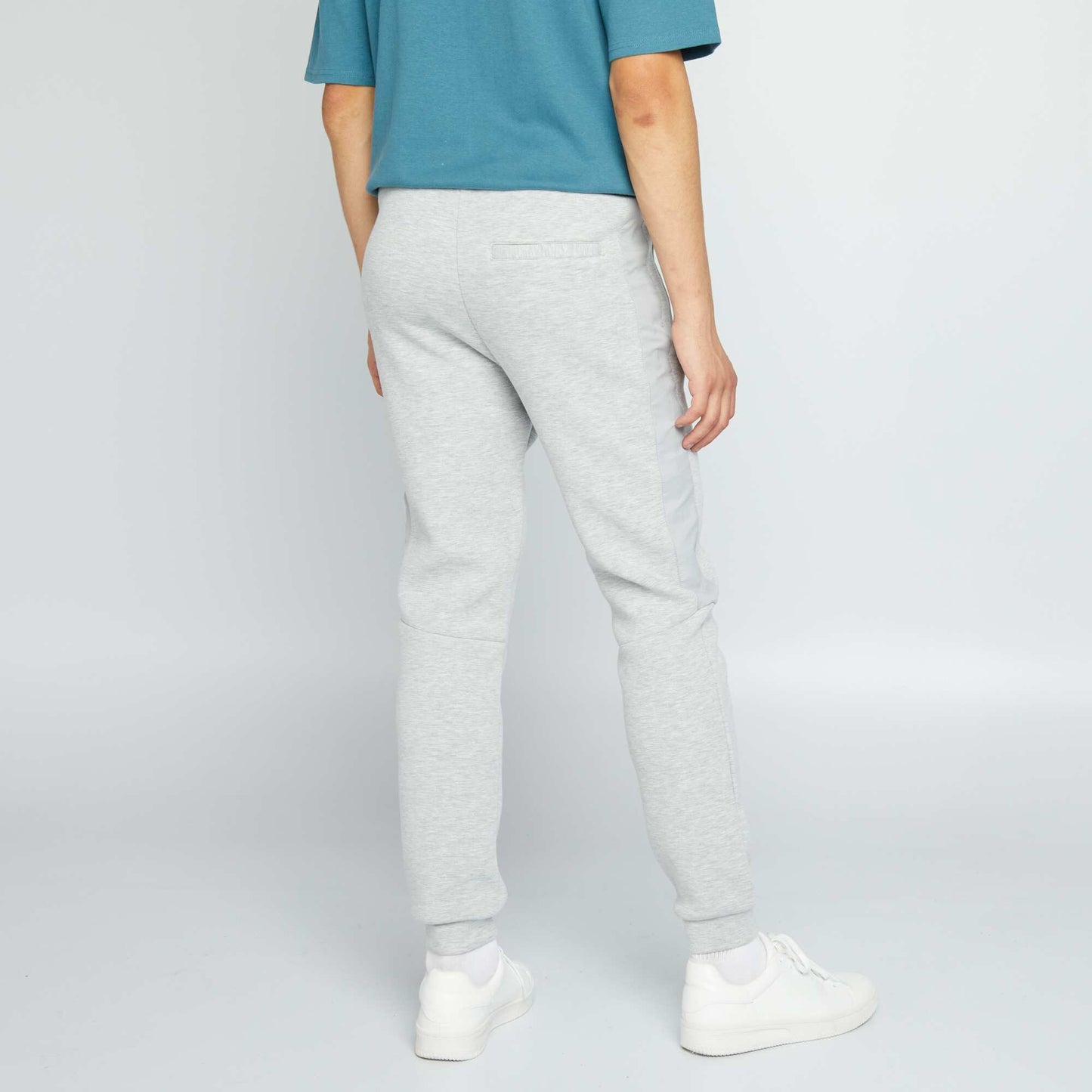 Dual fabric jogging bottoms LGREY LOGO