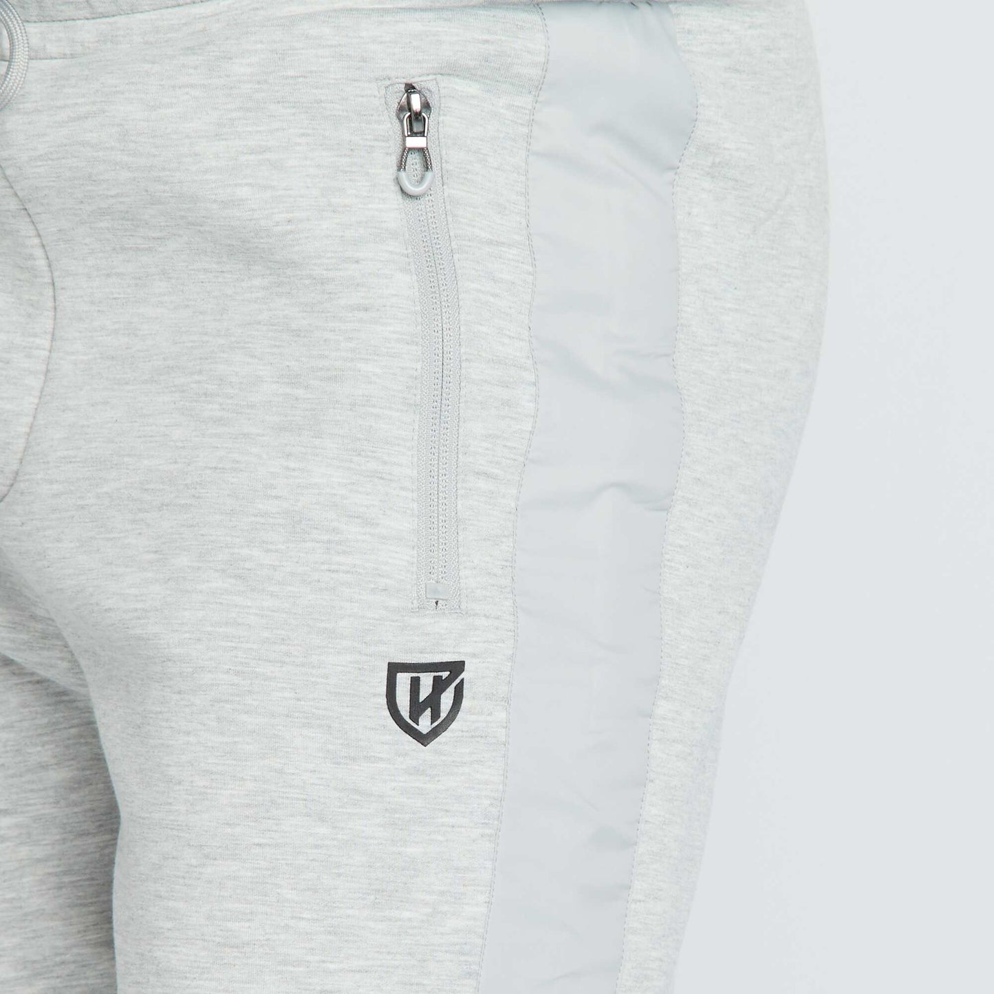 Dual fabric jogging bottoms LGREY LOGO