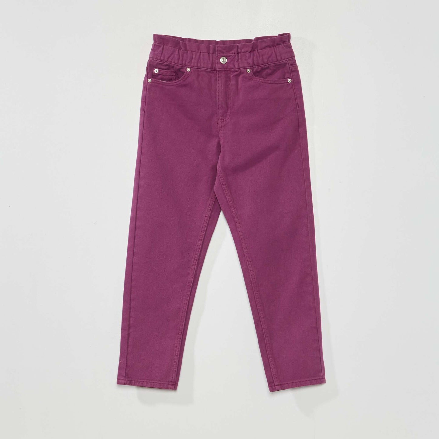 Mom-fit denim trousers prune