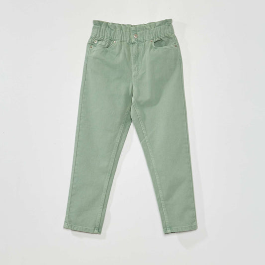 Mom-fit denim trousers GREEN