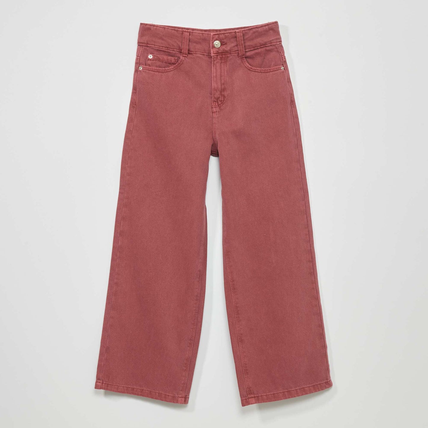 Wide-leg 5-pocket jeans dark burgundy