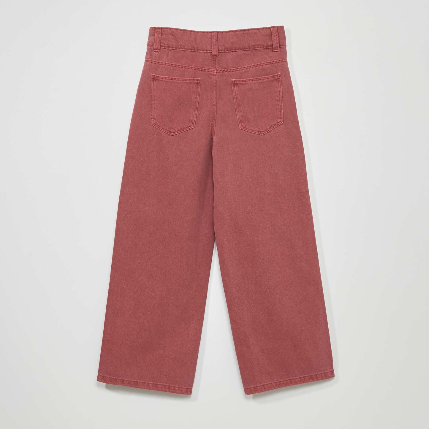 Wide-leg 5-pocket jeans dark burgundy