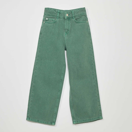 Wide-leg 5-pocket jeans Green