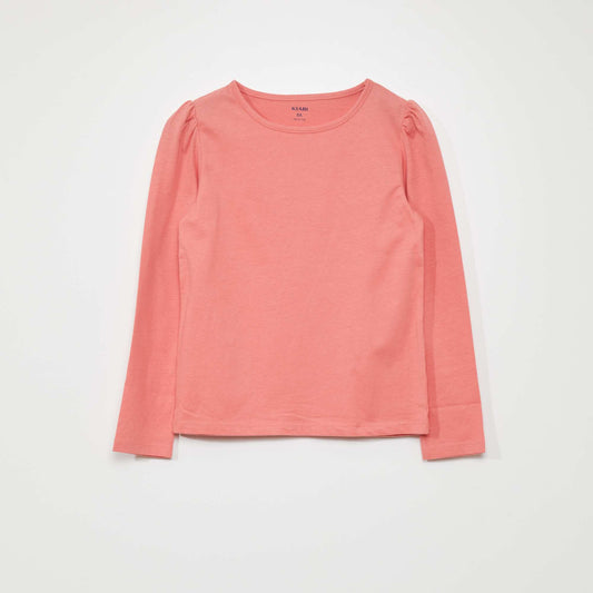 Long-sleeved jersey T-shirt pink