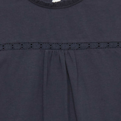 T-shirt with lace sleeves blue