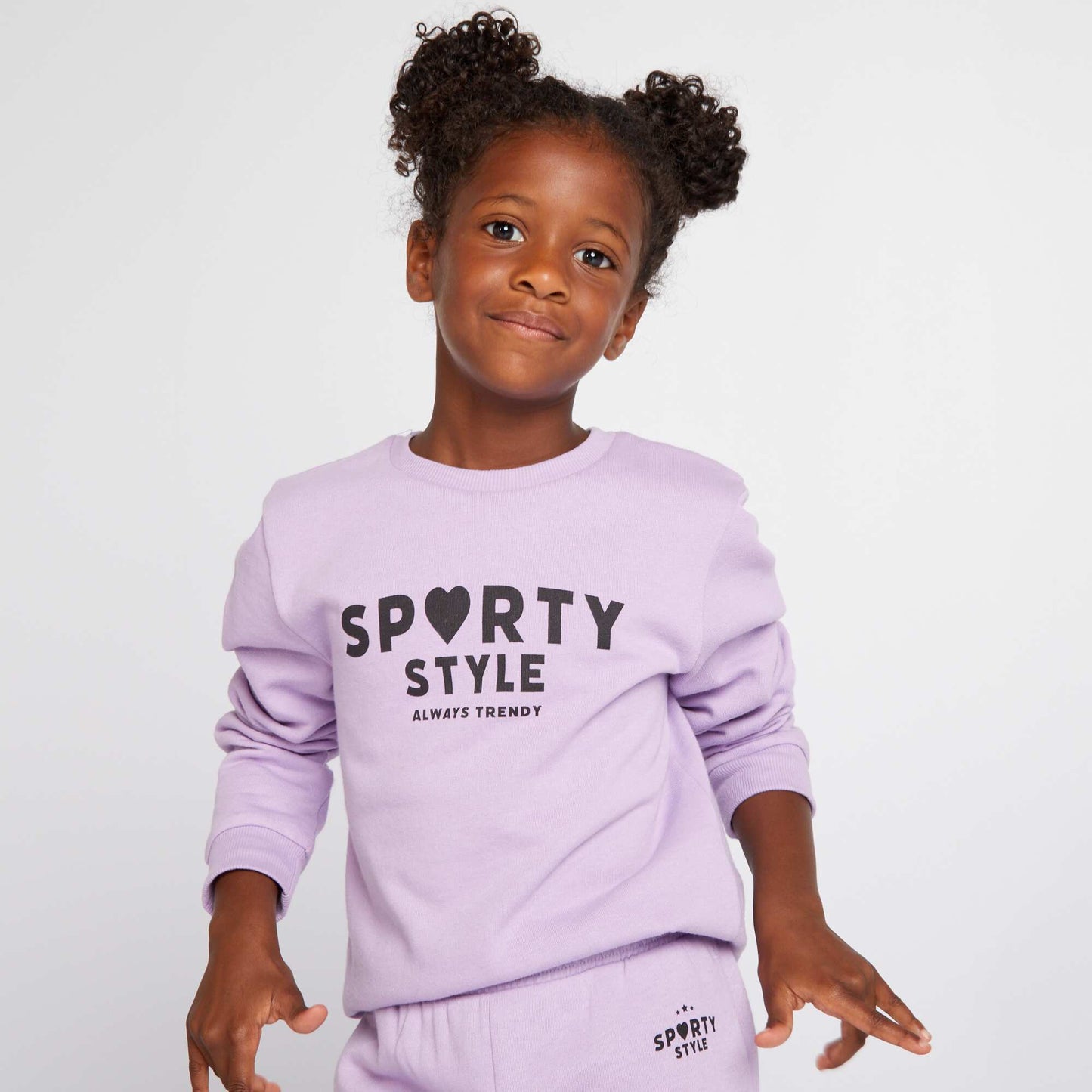 Sweatshirt with printed lettering Purple