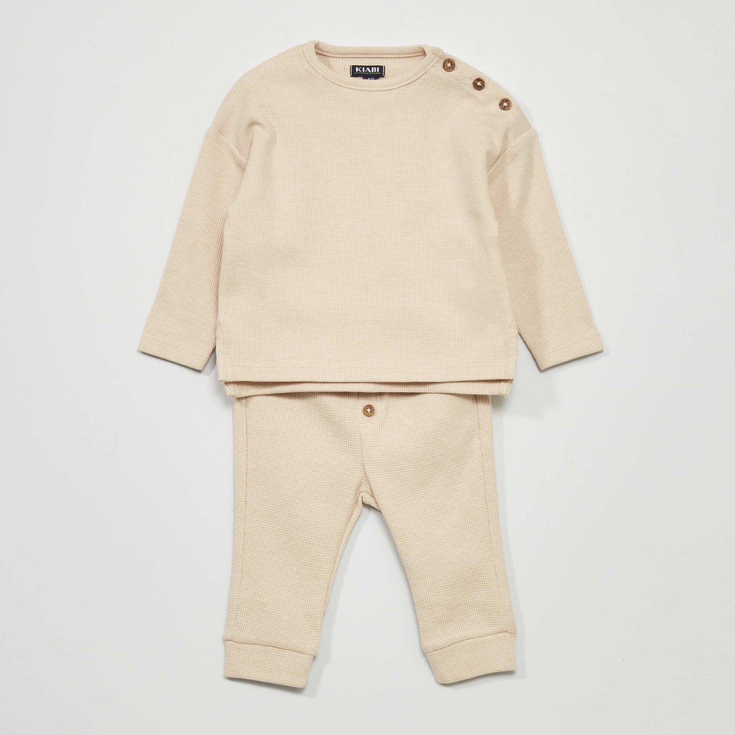Waffle-knit set - Two-piece set BEIGE