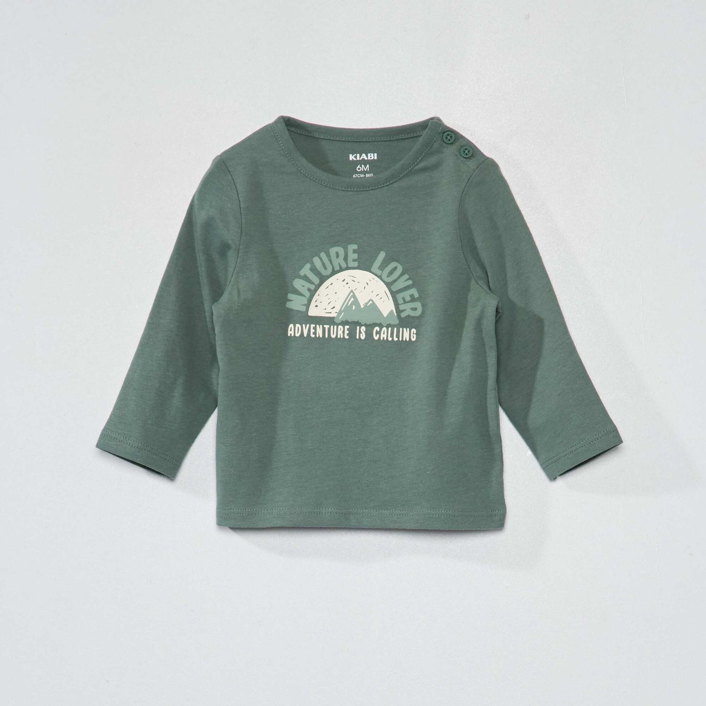 Printed jersey T-shirt NATURAL GREEN