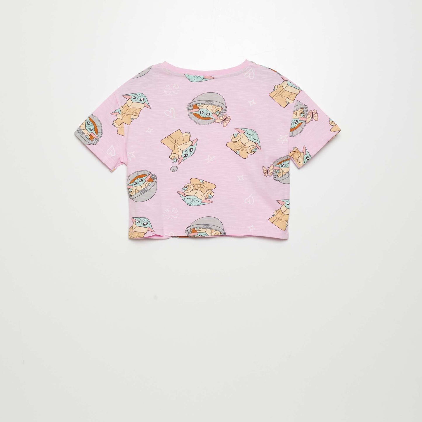 Cropped 'Baby Yoda' T-shirt PINK