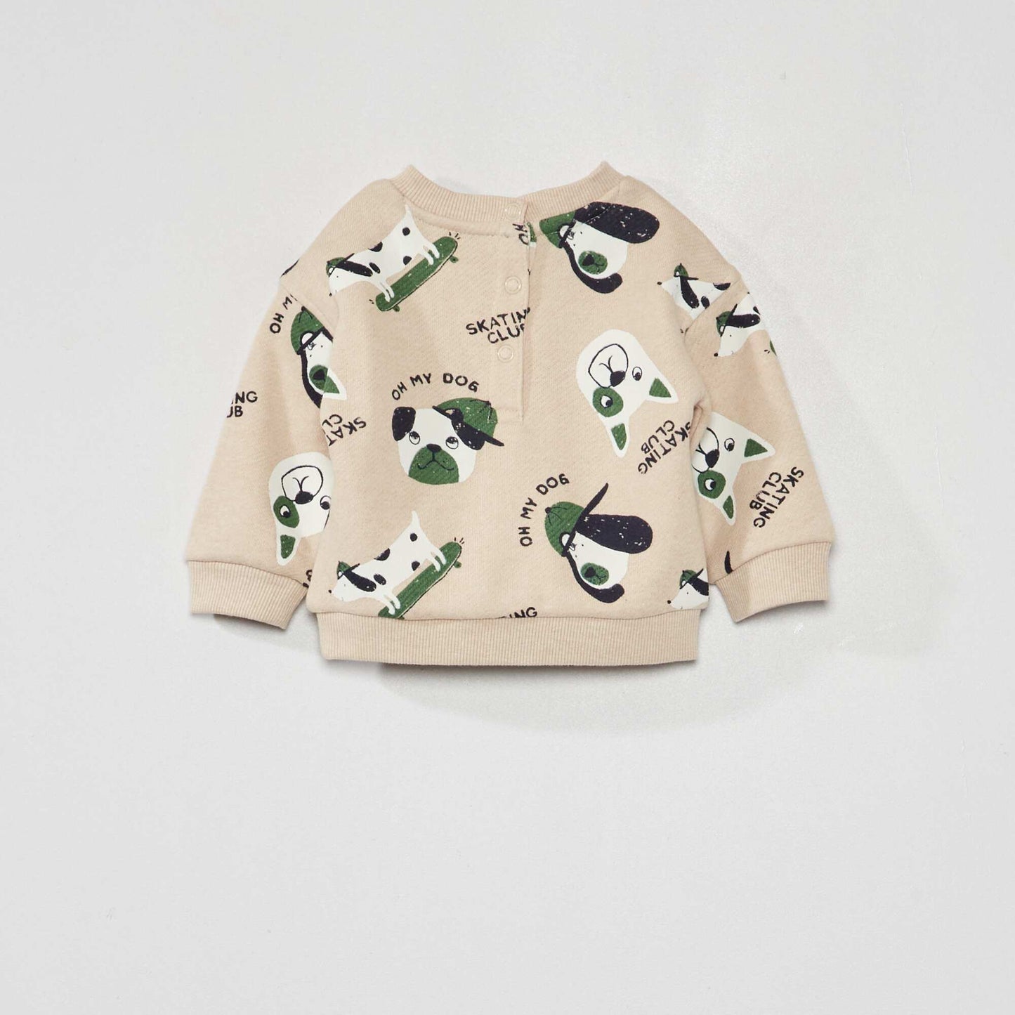 Sweatshirt with stylish print BEIGE DOG