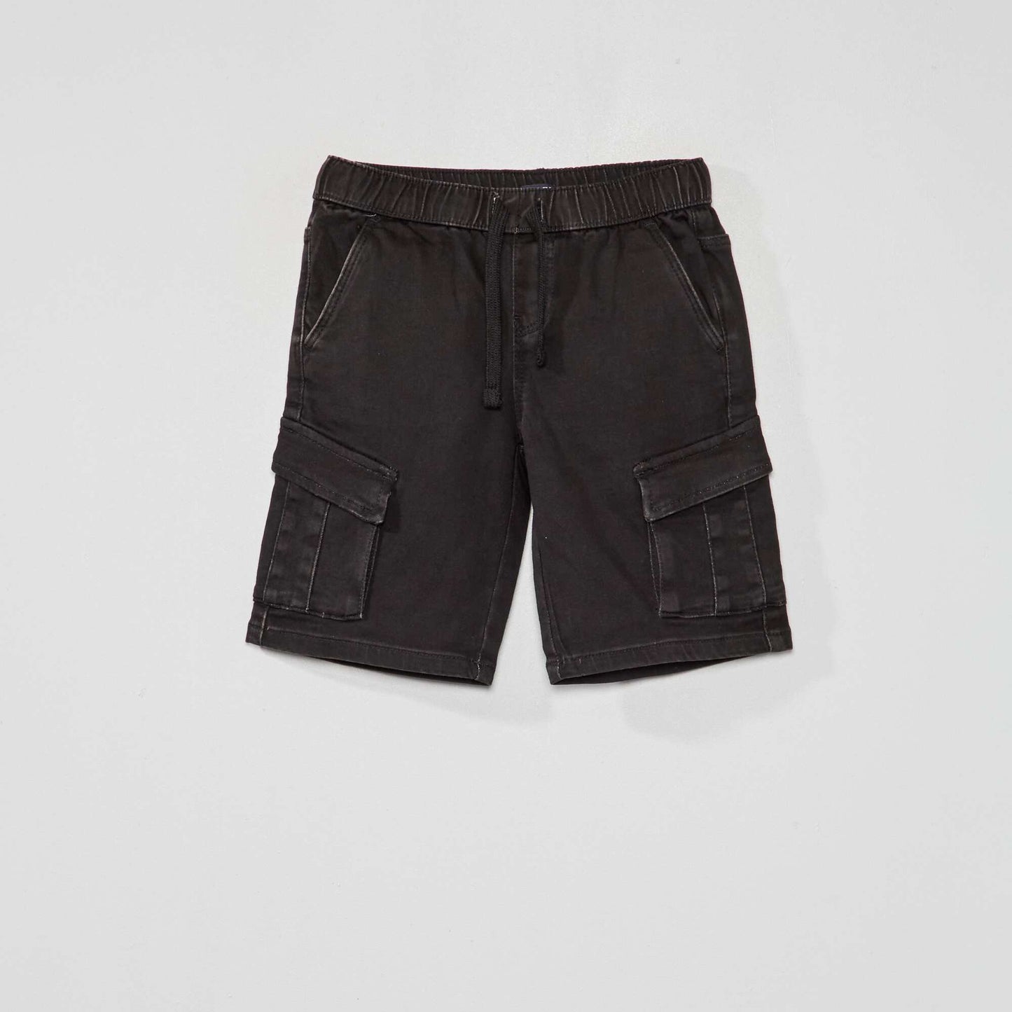 Denim Bermuda shorts with pockets BLACK