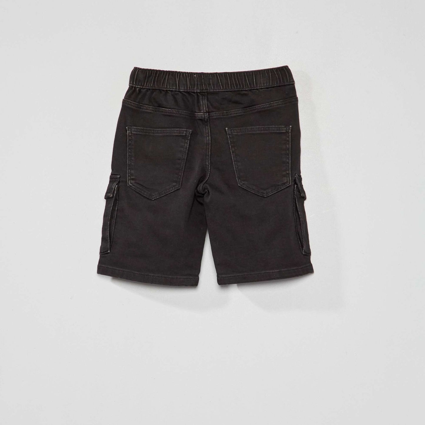 Denim Bermuda shorts with pockets BLACK