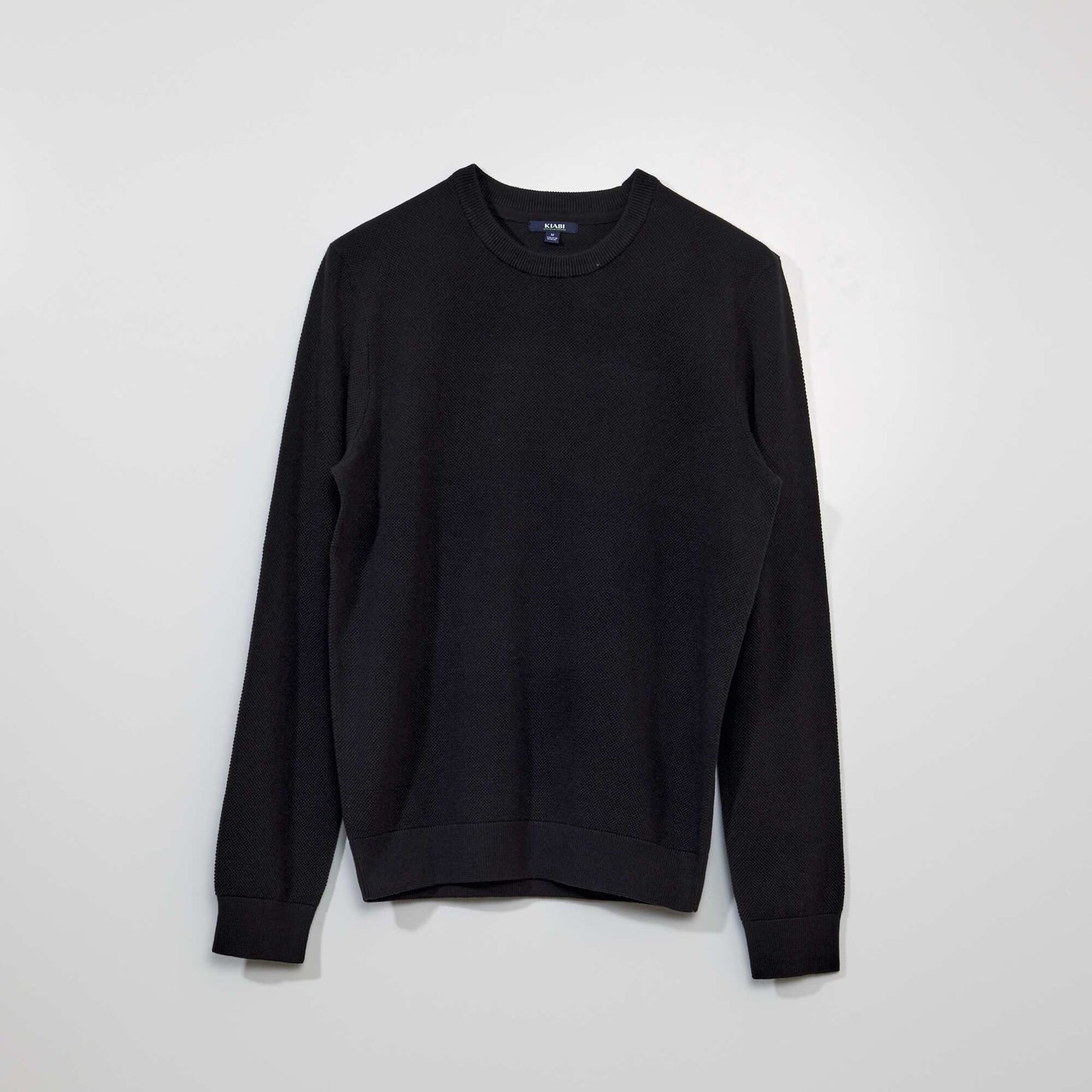 Honeycomb knit jumper black