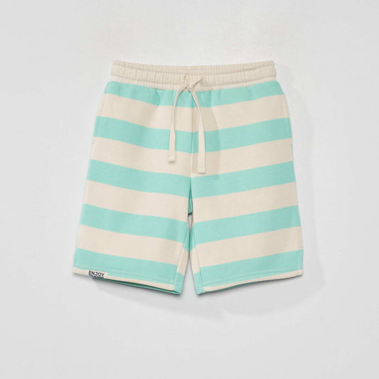 Striped sweatshirt fabric shorts BLUE_RAY