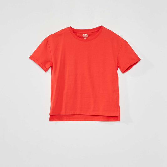 Jersey T-shirt with turn-ups red