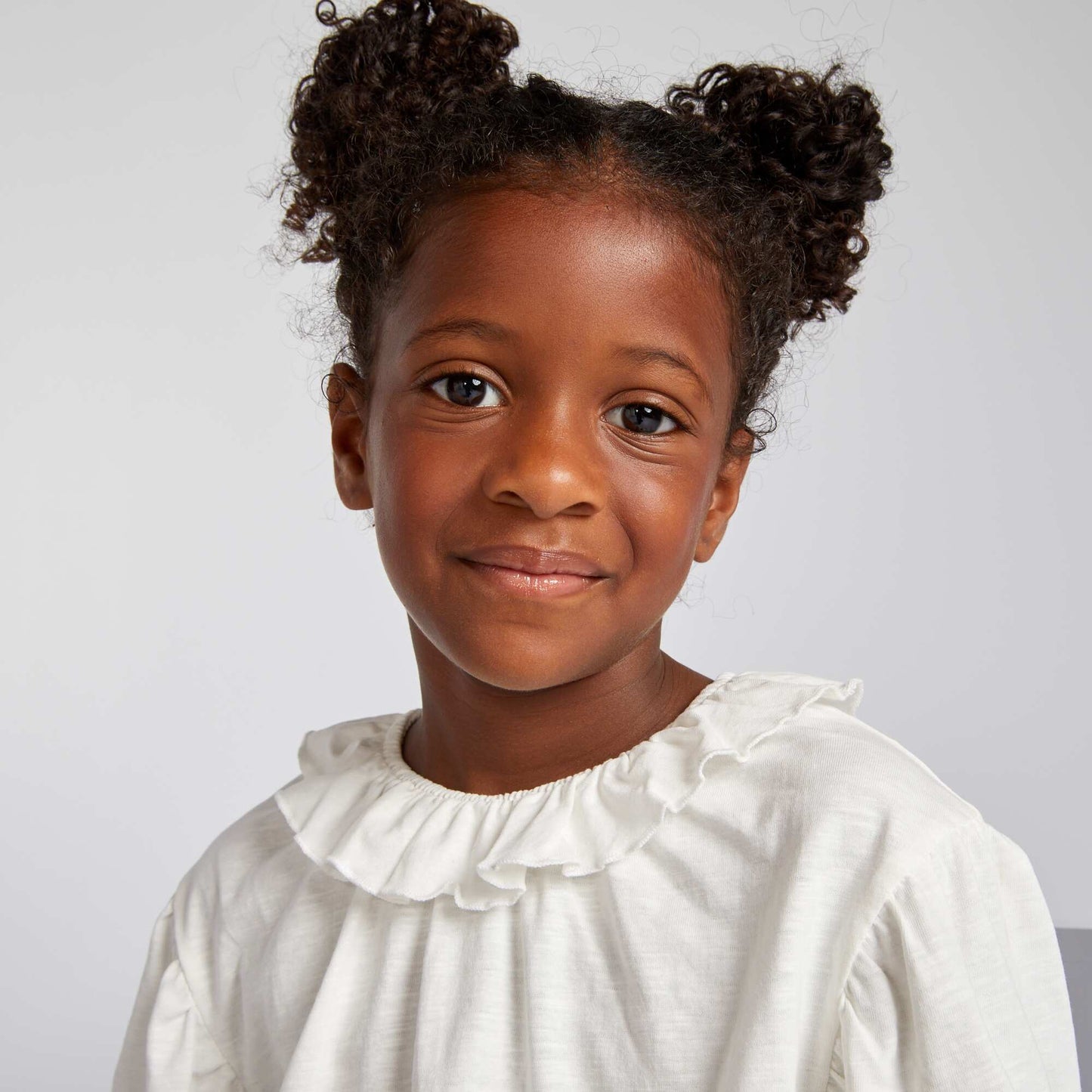 T-shirt with little ruffled collar WHITE