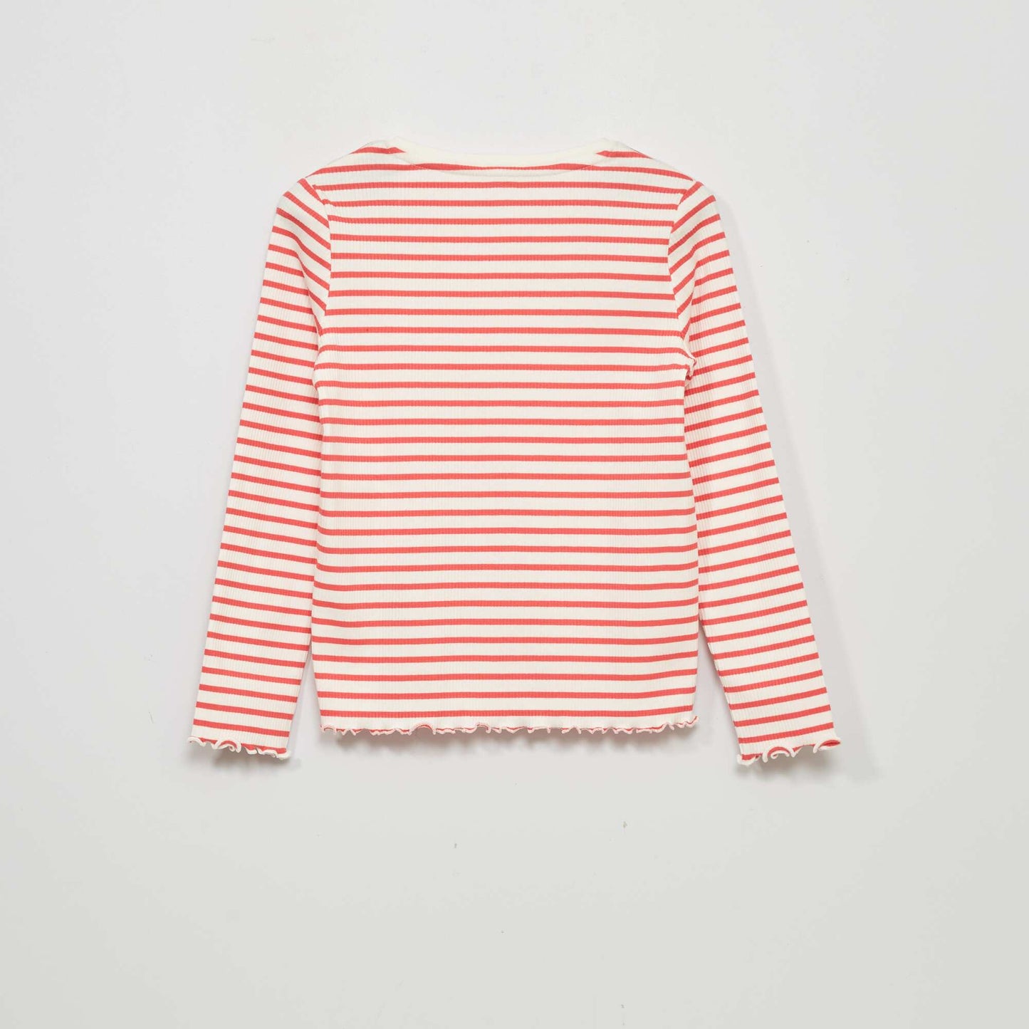 Ribbed knit printed T-shirt PINK