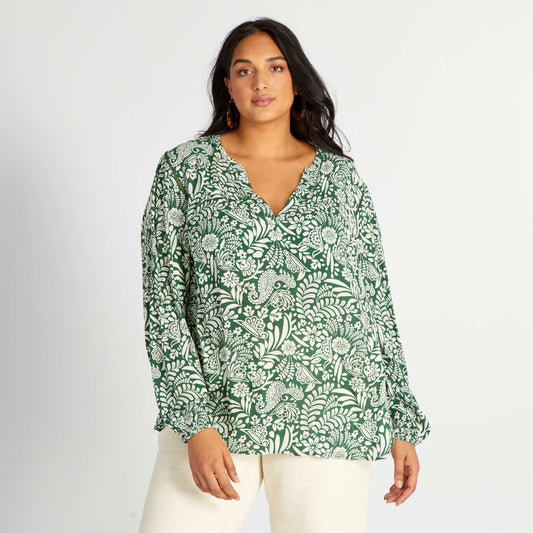 Flowing V-neck blouse GREENBISIM