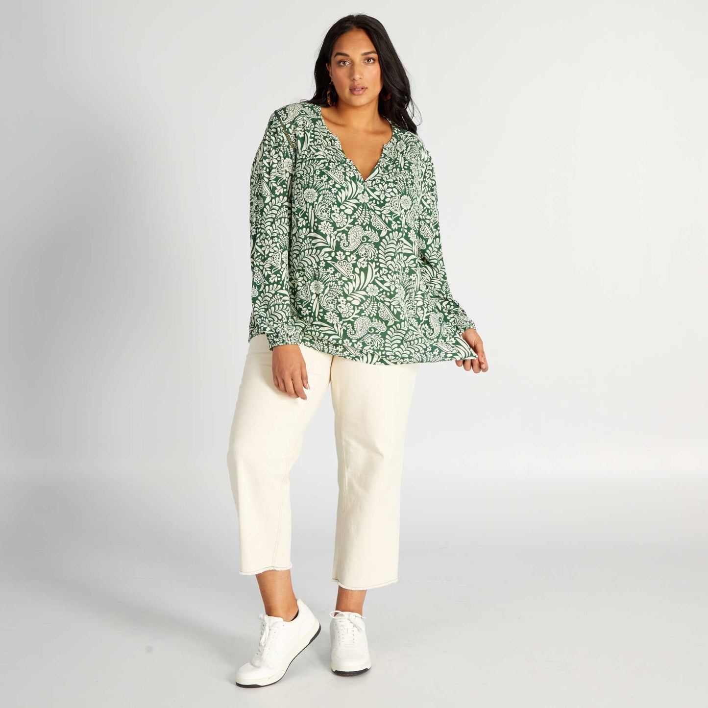 Flowing V-neck blouse GREENBISIM