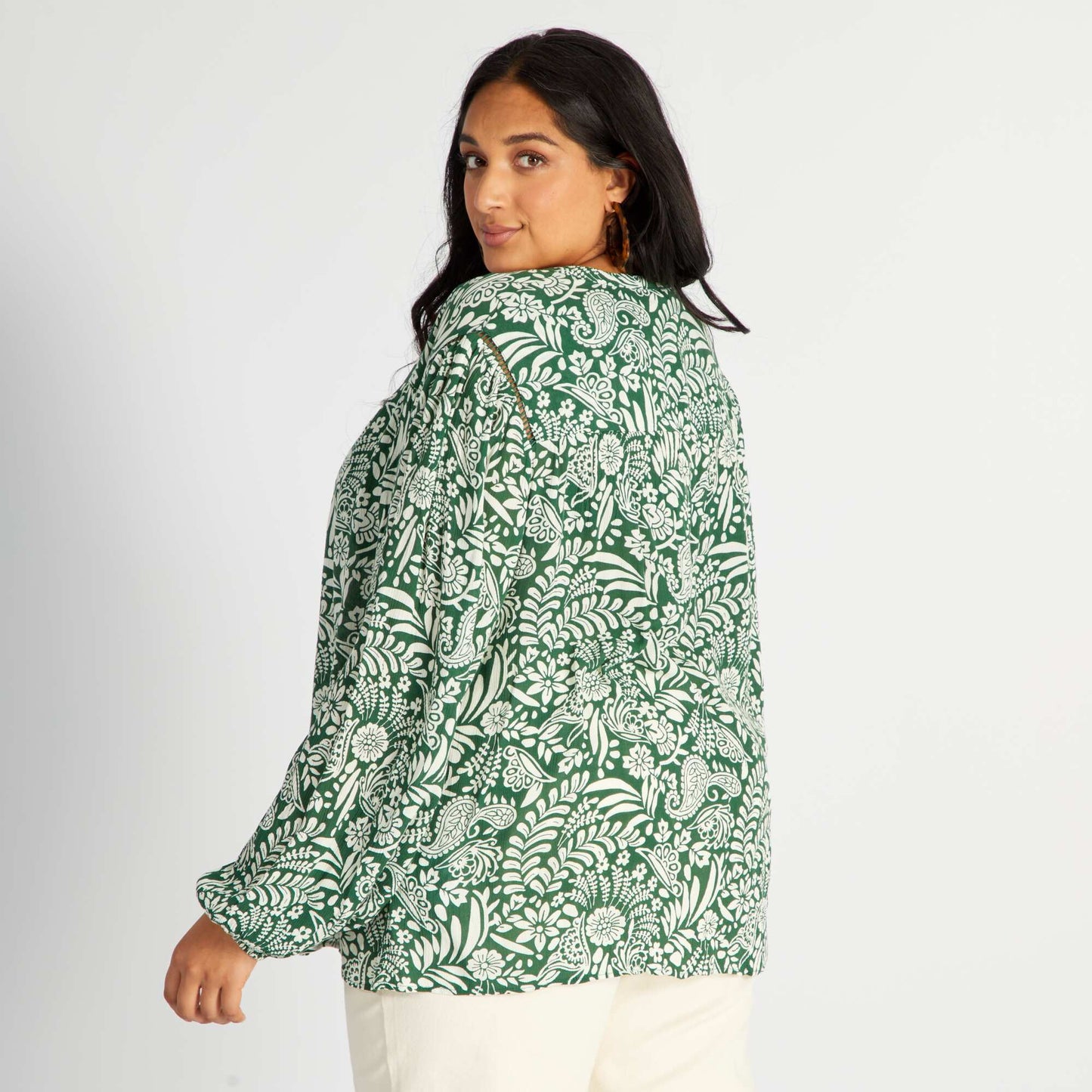 Flowing V-neck blouse GREENBISIM