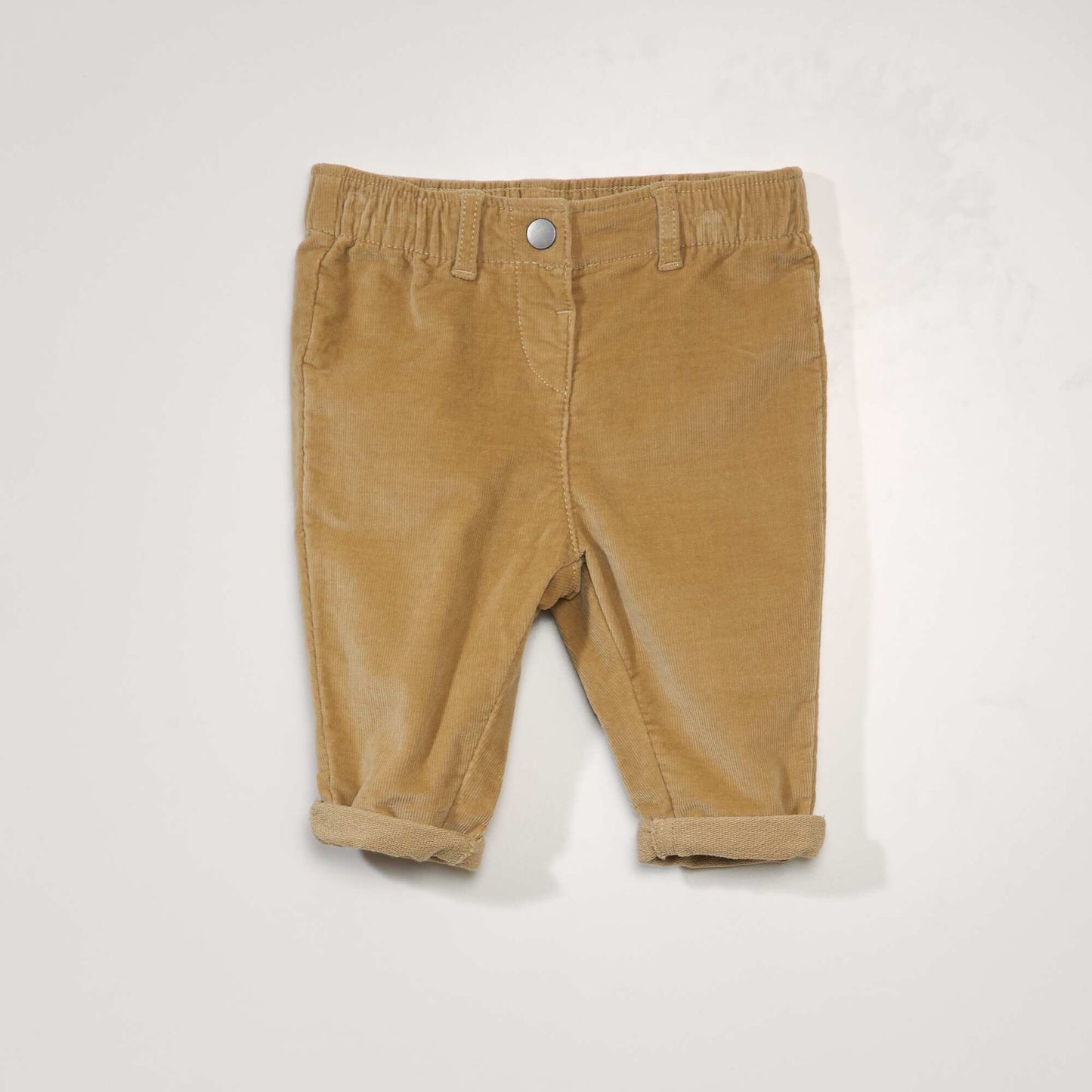 Corduroy paperbag trousers WARM BEIGE