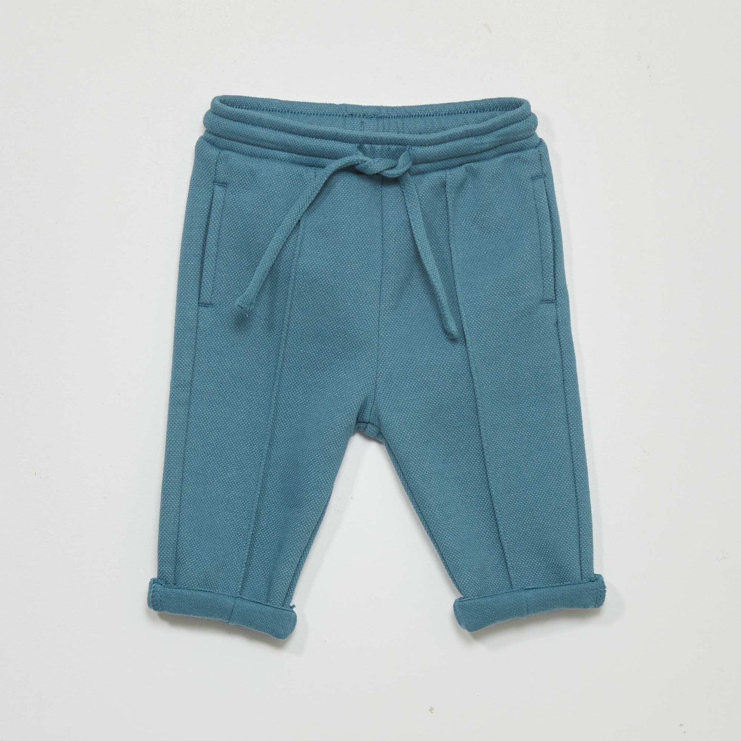 Piqué knit trousers dark blue