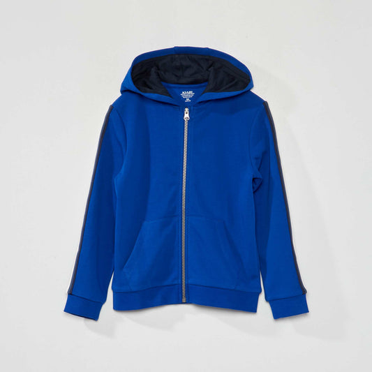 Hoodie with three-tone stripe BLUE WEB