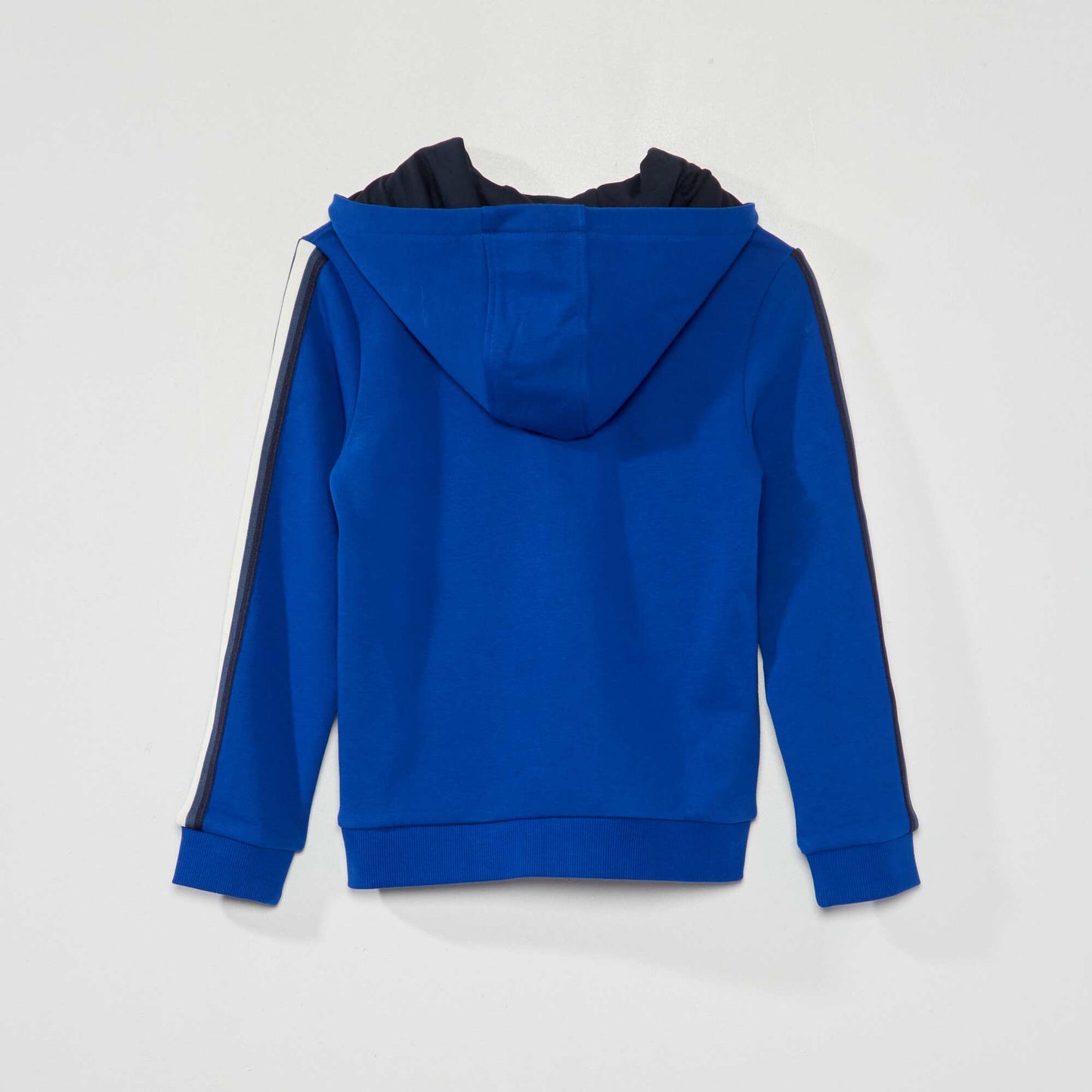 Hoodie with three-tone stripe BLUE WEB