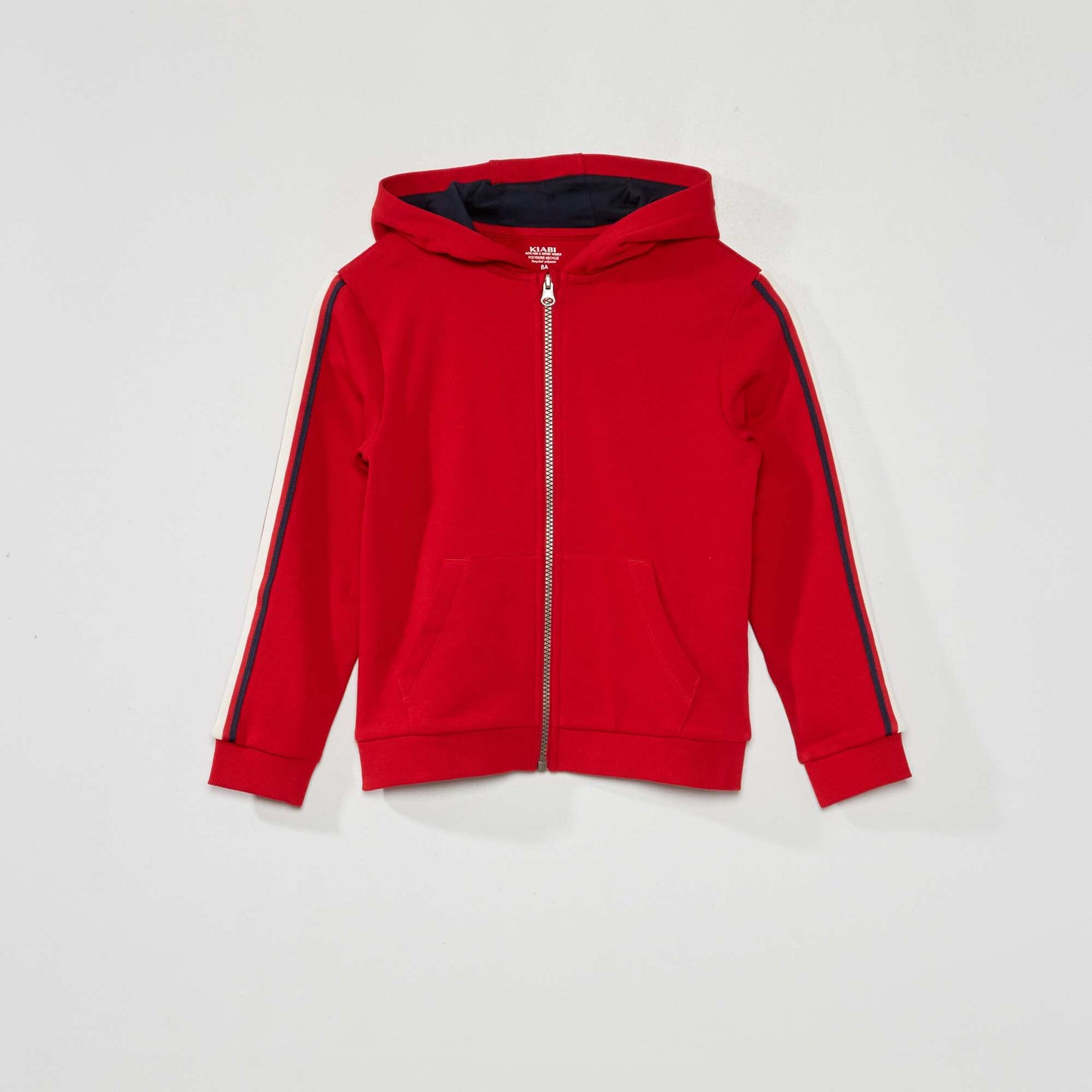 Hoodie with three-tone stripe SAVVY_RED