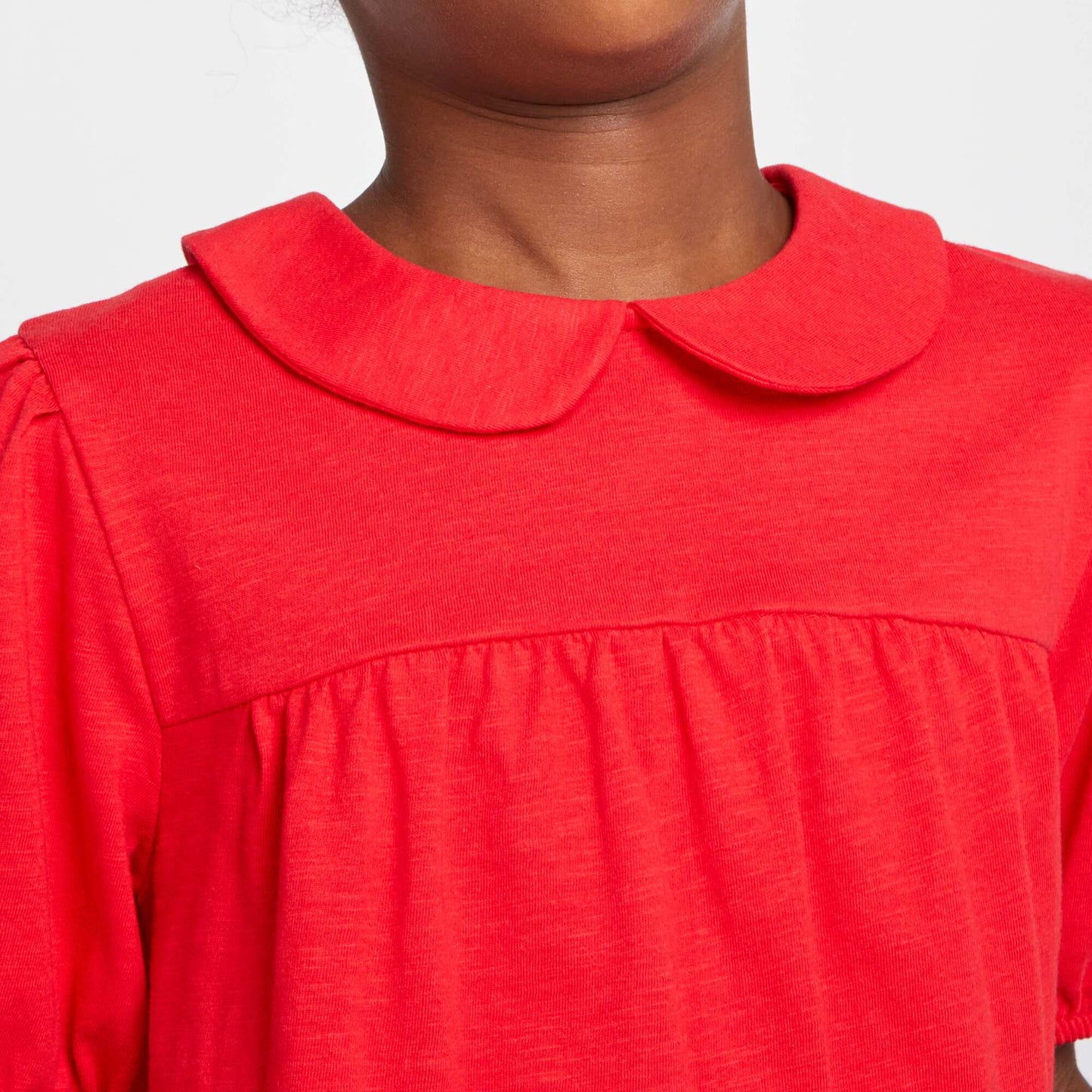 T-shirt with Peter Pan collar RED