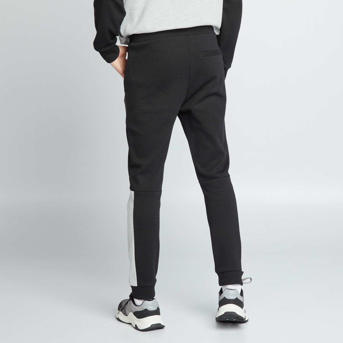 Cotton piqué joggers Black