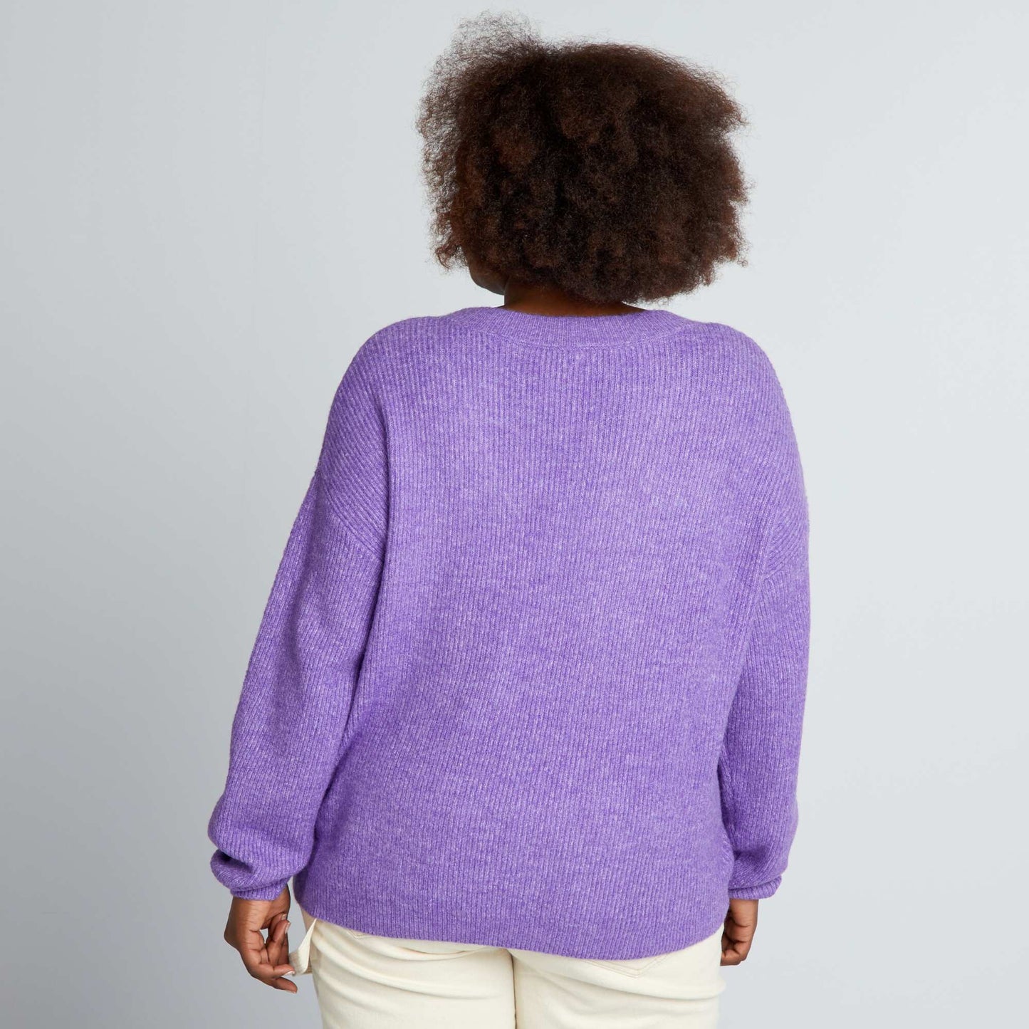 Knit V-neck sweater Purple