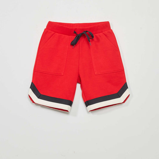 Sweatshirt fabric Bermuda shorts RED