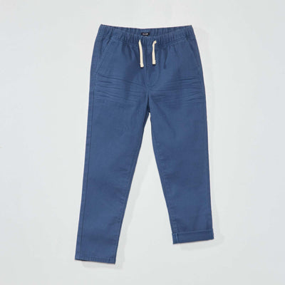 Jogger-style twill trousers dark blue
